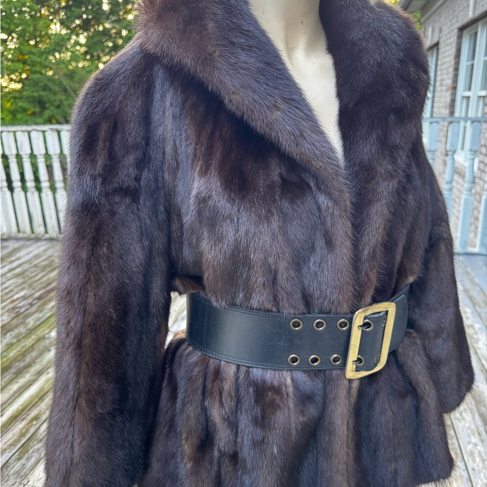 Designer vintage  L.L. Berger sable brown mink fur jacket, Coat, bolero  Sz S-M
